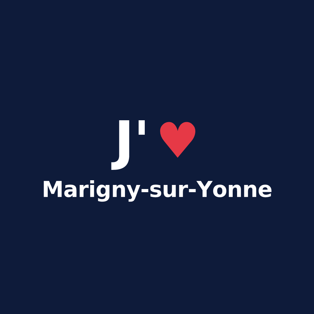 T-shirt personnalisé Marigny-sur-Yonne — design J'aime Marigny-sur-Yonne