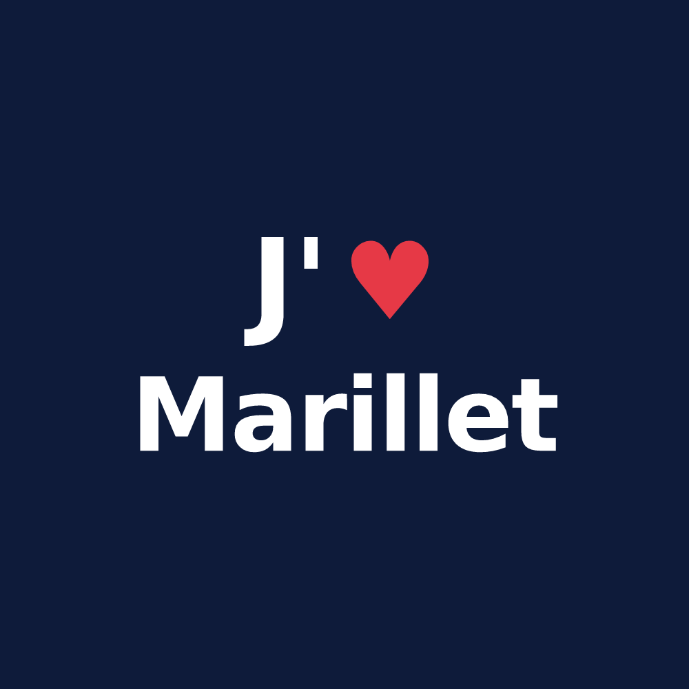 T-shirt personnalisé Marillet — design J'aime Marillet