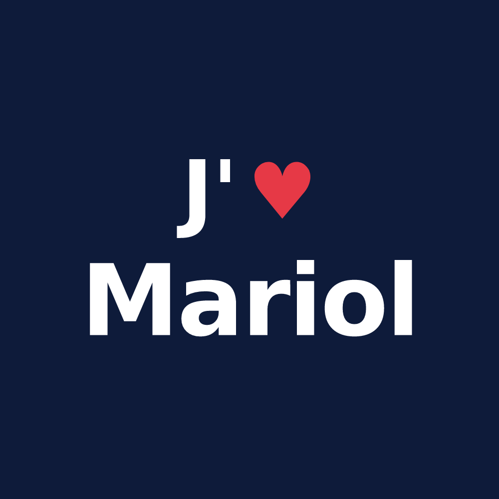 T-shirt personnalisé Mariol — design J'aime Mariol