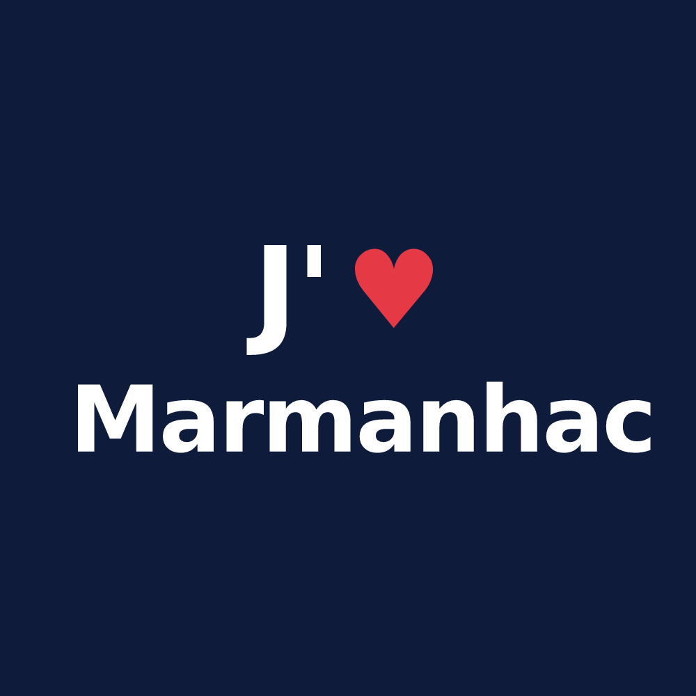 T-shirt personnalisé Marmanhac — design J'aime Marmanhac