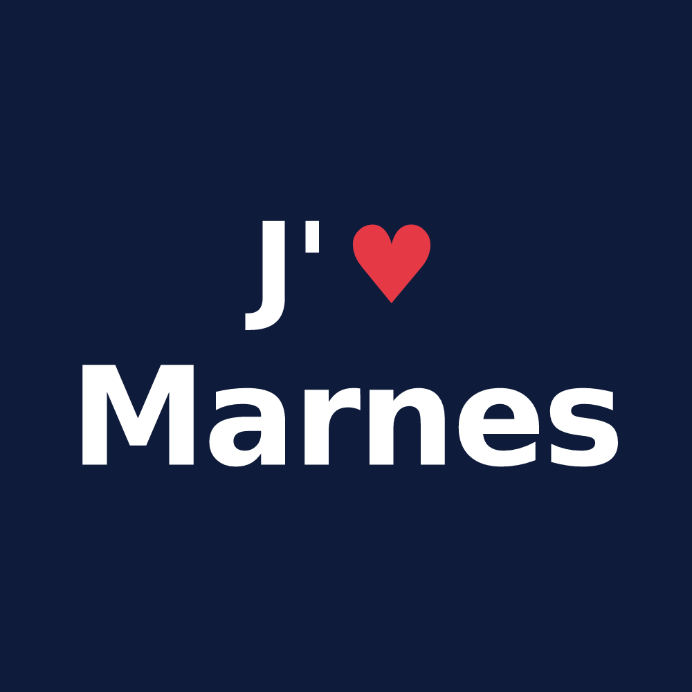 T-shirt personnalisé Marnes — design J'aime Marnes