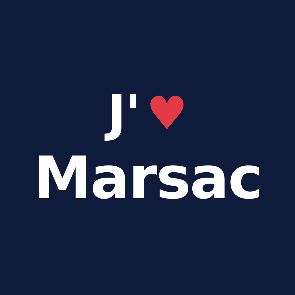 T-shirt personnalisé Marsac — design J'aime Marsac