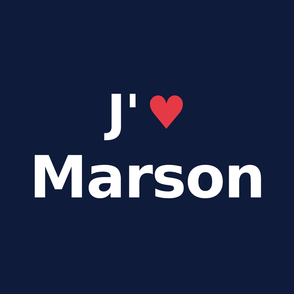 T-shirt personnalisé Marson — design J'aime Marson