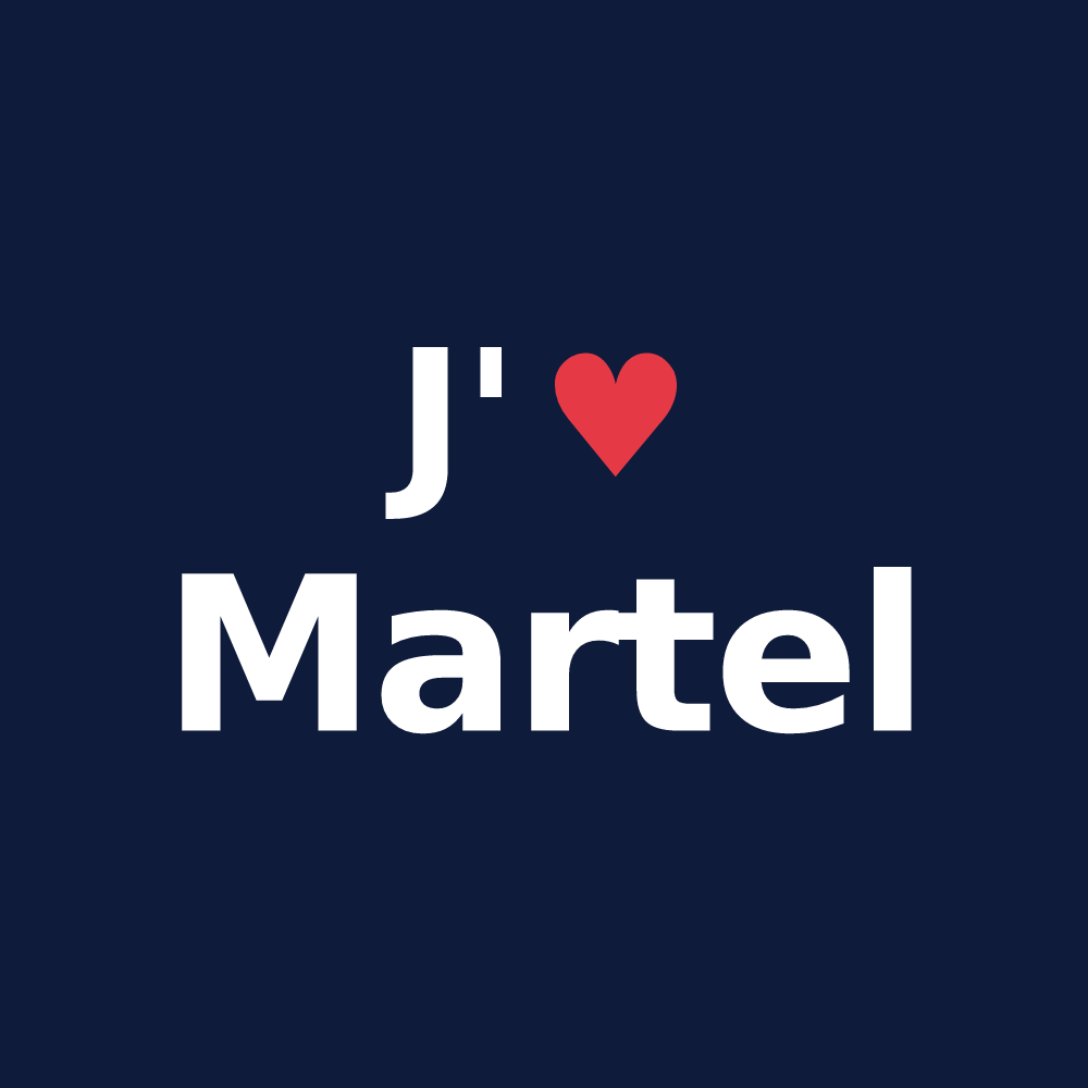 T-shirt personnalisé Martel — design J'aime Martel