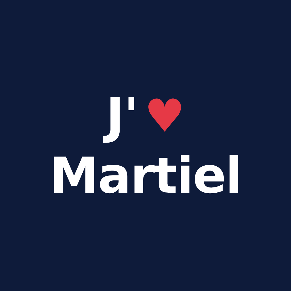 T-shirt personnalisé Martiel — design J'aime Martiel