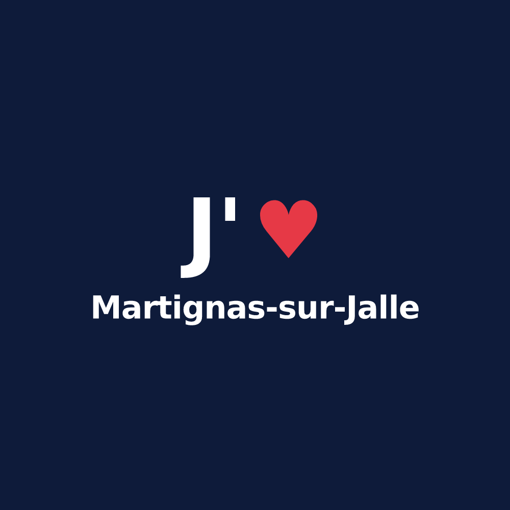 T-shirt personnalisé Martignas-sur-Jalle — design J'aime Martignas-sur-Jalle