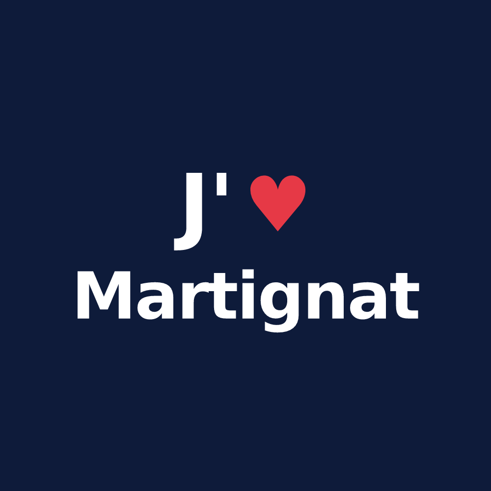 T-shirt personnalisé Martignat — design J'aime Martignat