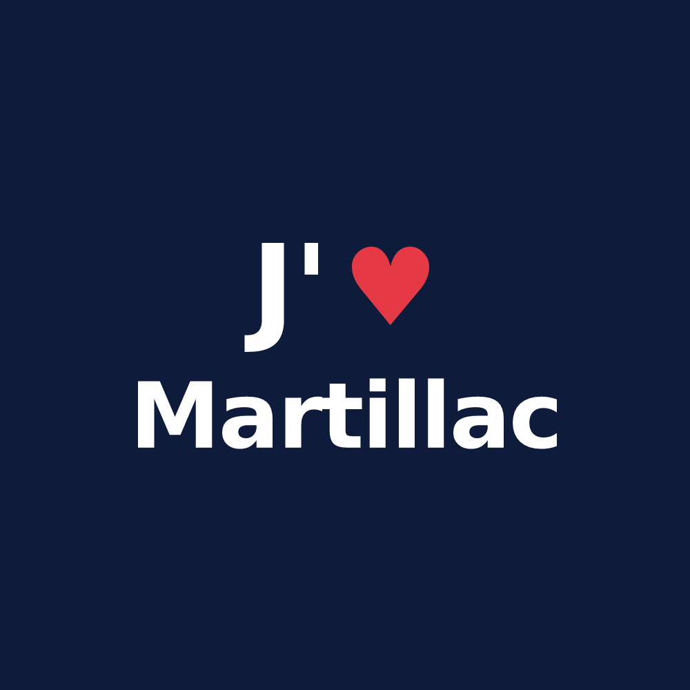T-shirt personnalisé Martillac — design J'aime Martillac