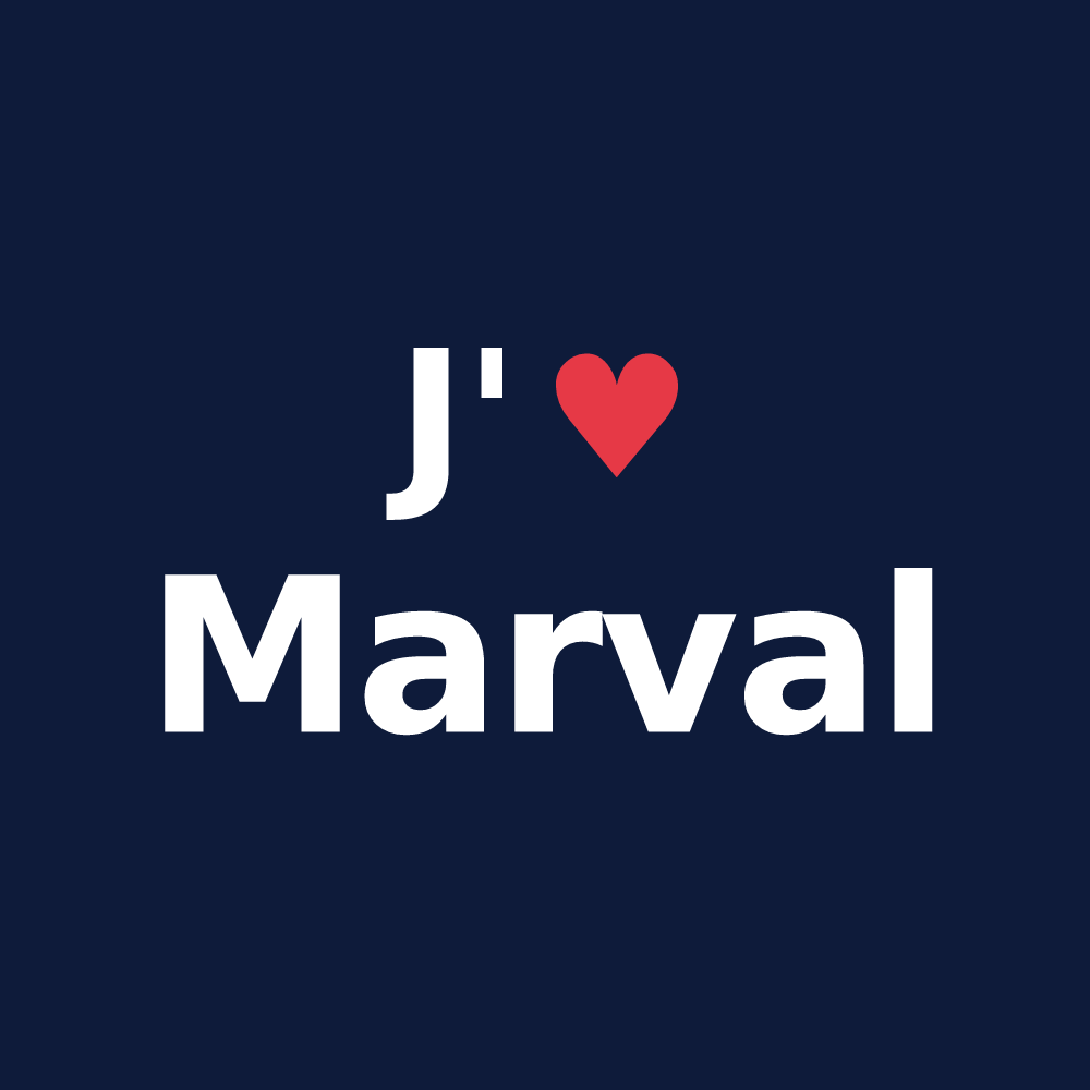 T-shirt personnalisé Marval — design J'aime Marval