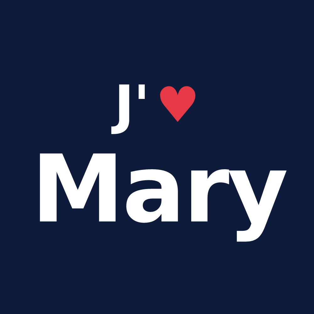 T-shirt personnalisé Mary — design J'aime Mary
