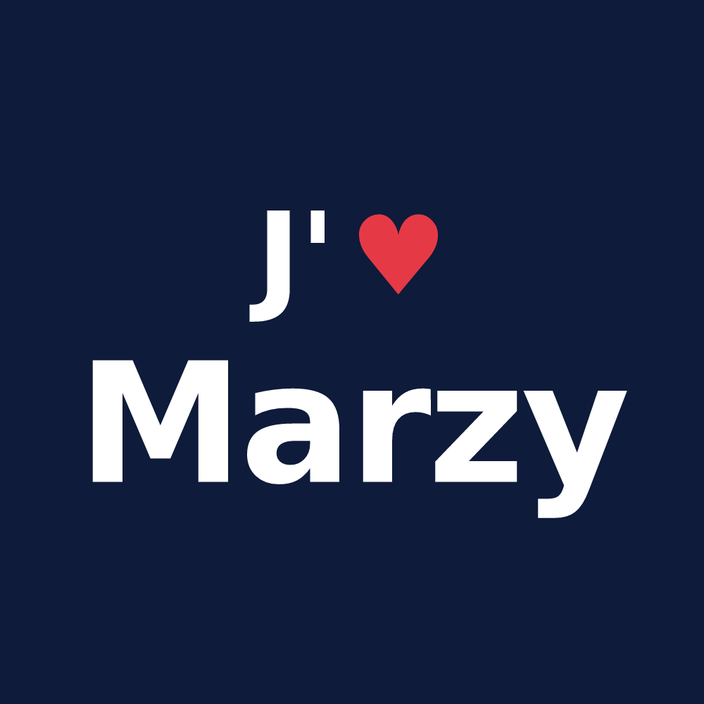 T-shirt personnalisé Marzy — design J'aime Marzy