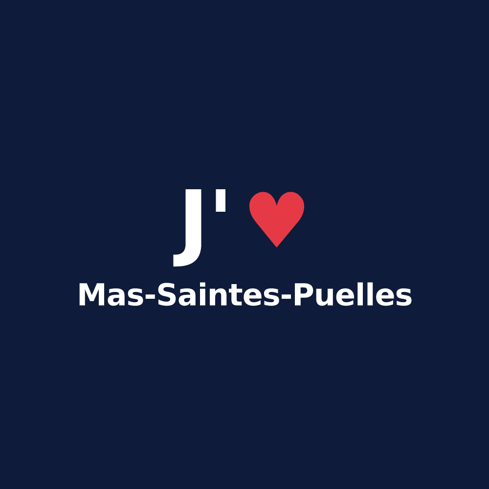 T-shirt personnalisé Mas-Saintes-Puelles — design J'aime Mas-Saintes-Puelles