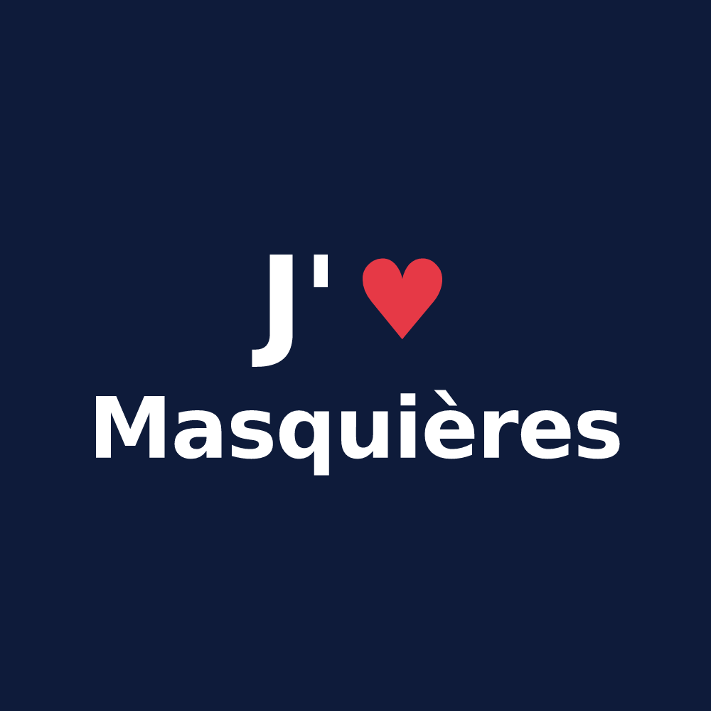 T-shirt personnalisé Masquières — design J'aime Masquières