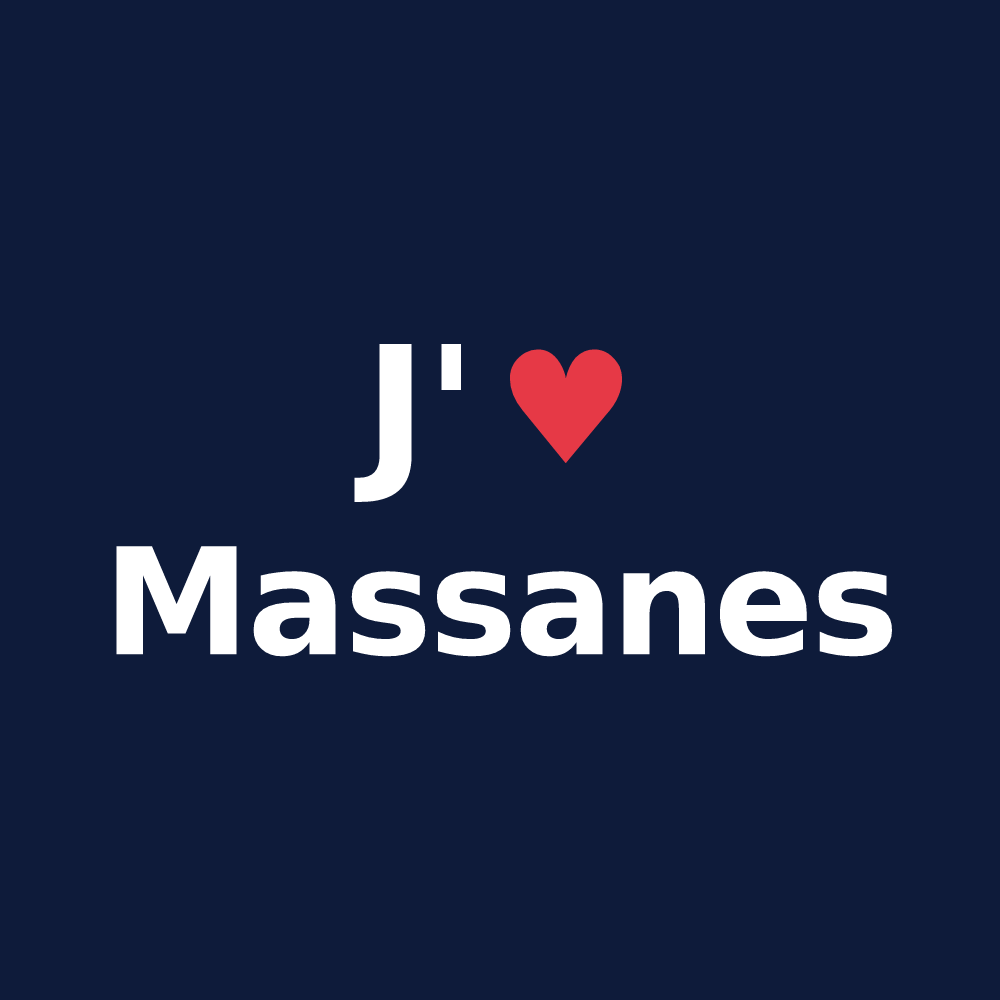 T-shirt personnalisé Massanes — design J'aime Massanes