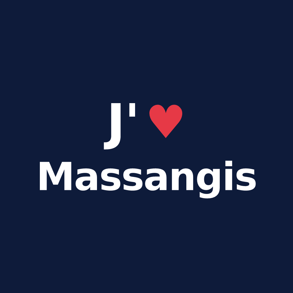 T-shirt personnalisé Massangis — design J'aime Massangis