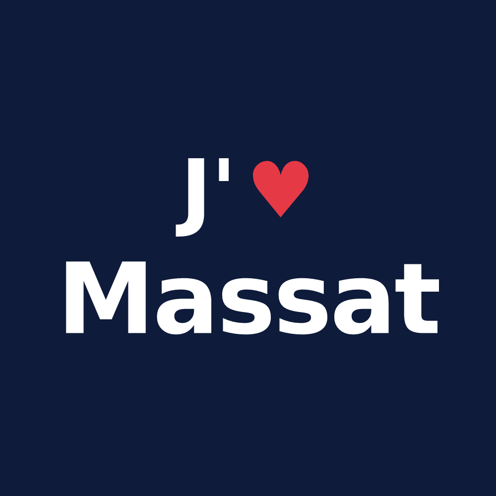 T-shirt personnalisé Massat — design J'aime Massat