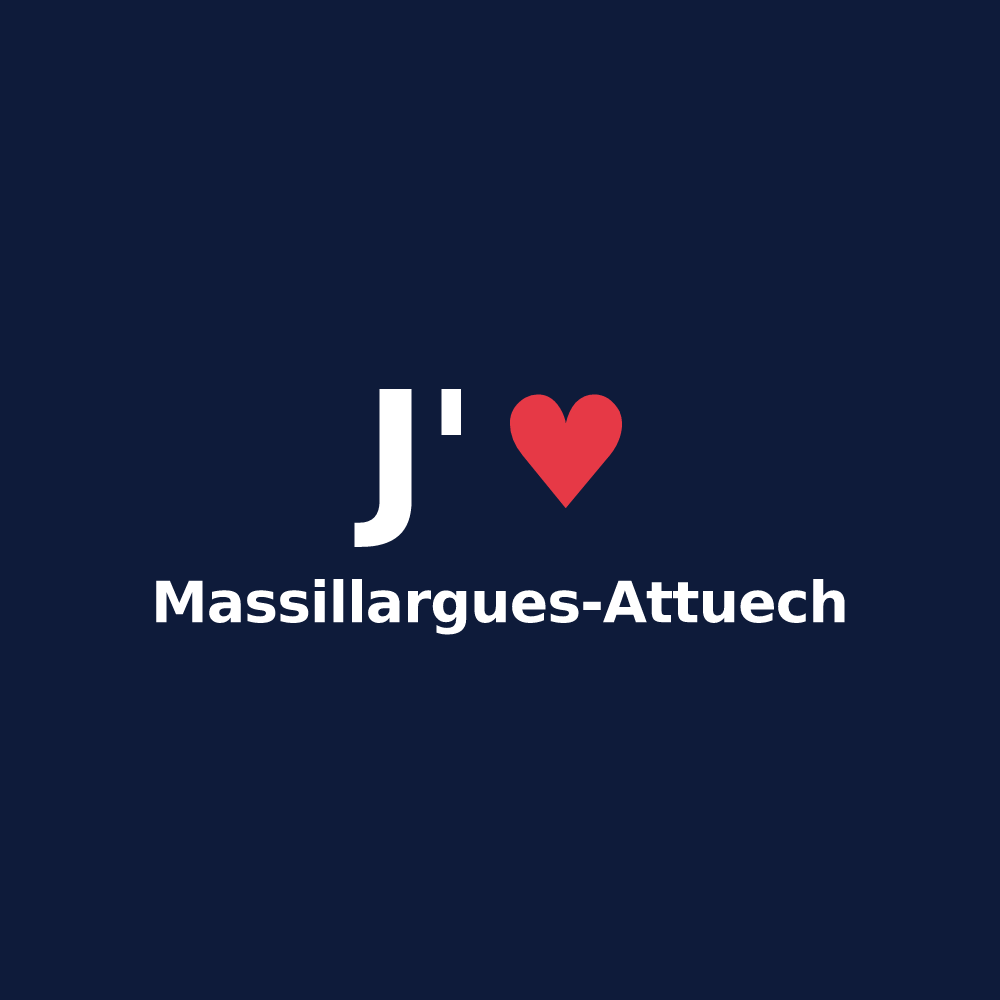 T-shirt personnalisé Massillargues-Attuech — design J'aime Massillargues-Attuech