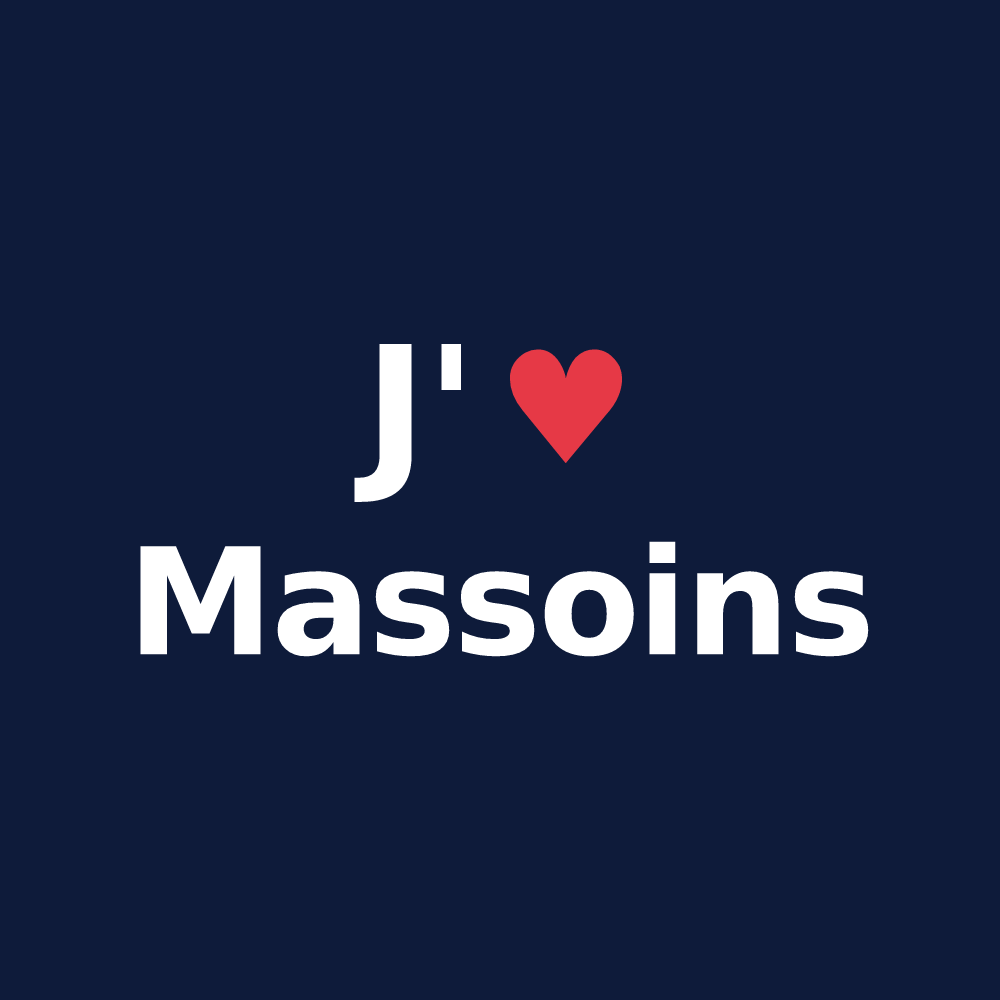T-shirt personnalisé Massoins — design J'aime Massoins