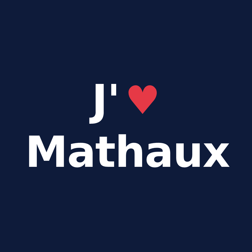 T-shirt personnalisé Mathaux — design J'aime Mathaux
