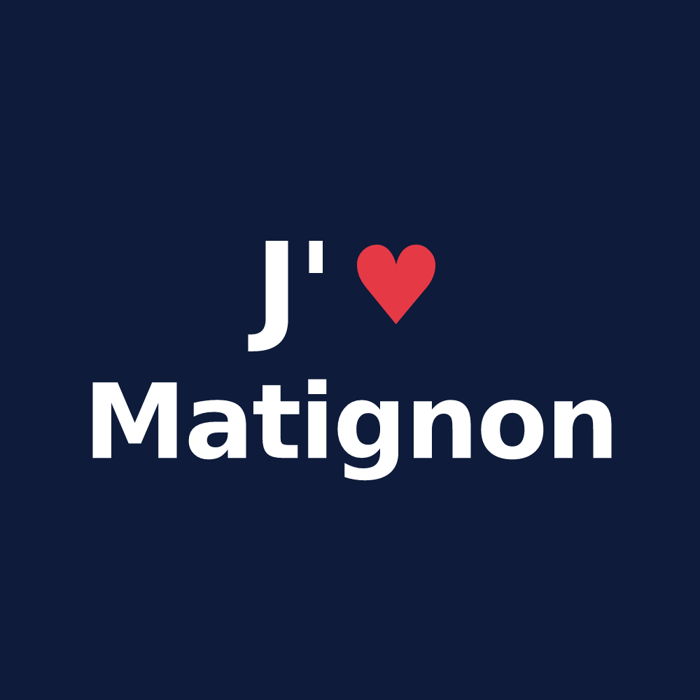 T-shirt personnalisé Matignon — design J'aime Matignon