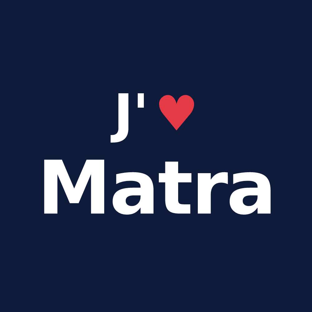 T-shirt personnalisé Matra — design J'aime Matra