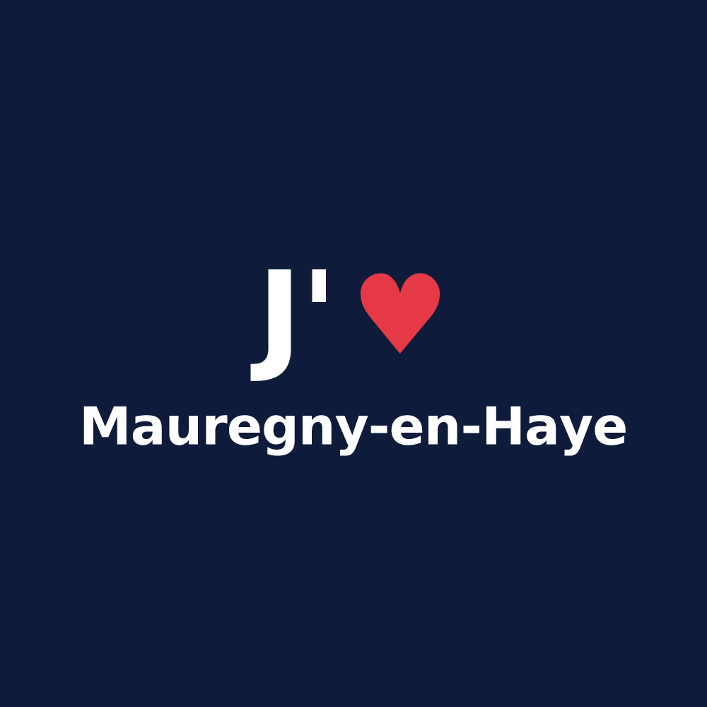 T-shirt personnalisé Mauregny-en-Haye — design « J'aime Mauregny-en-Haye » imprimé sur le t-shirt