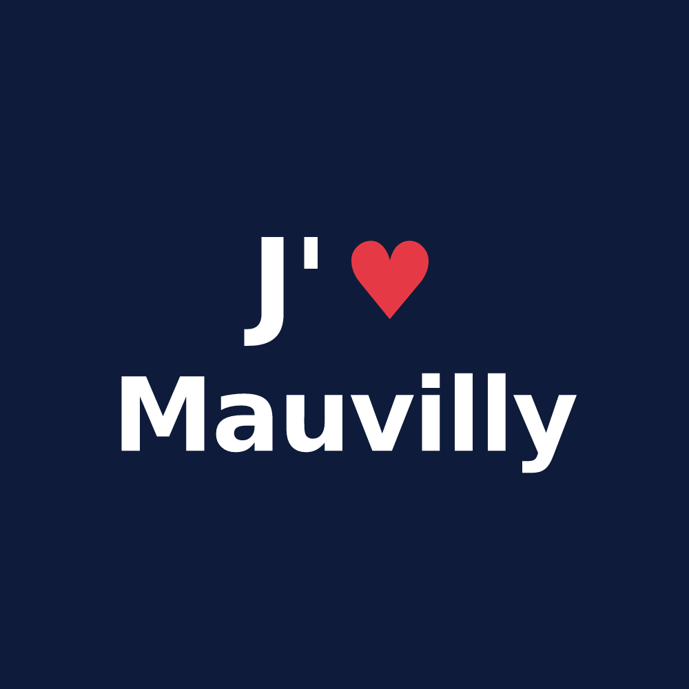 T-shirt personnalisé Mauvilly — design « J'aime Mauvilly » imprimé sur le t-shirt