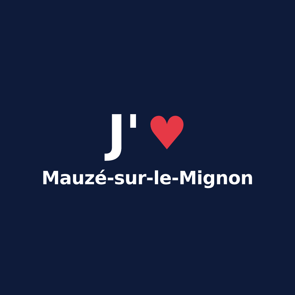 T-shirt personnalisé Mauzé-sur-le-Mignon — design J'aime Mauzé-sur-le-Mignon