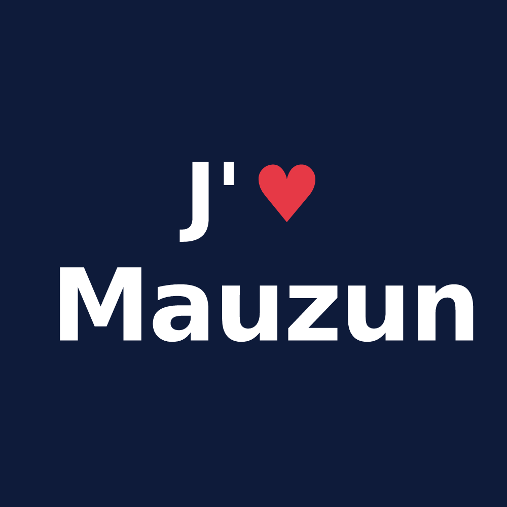 T-shirt personnalisé Mauzun — design « J'aime Mauzun » imprimé sur le t-shirt