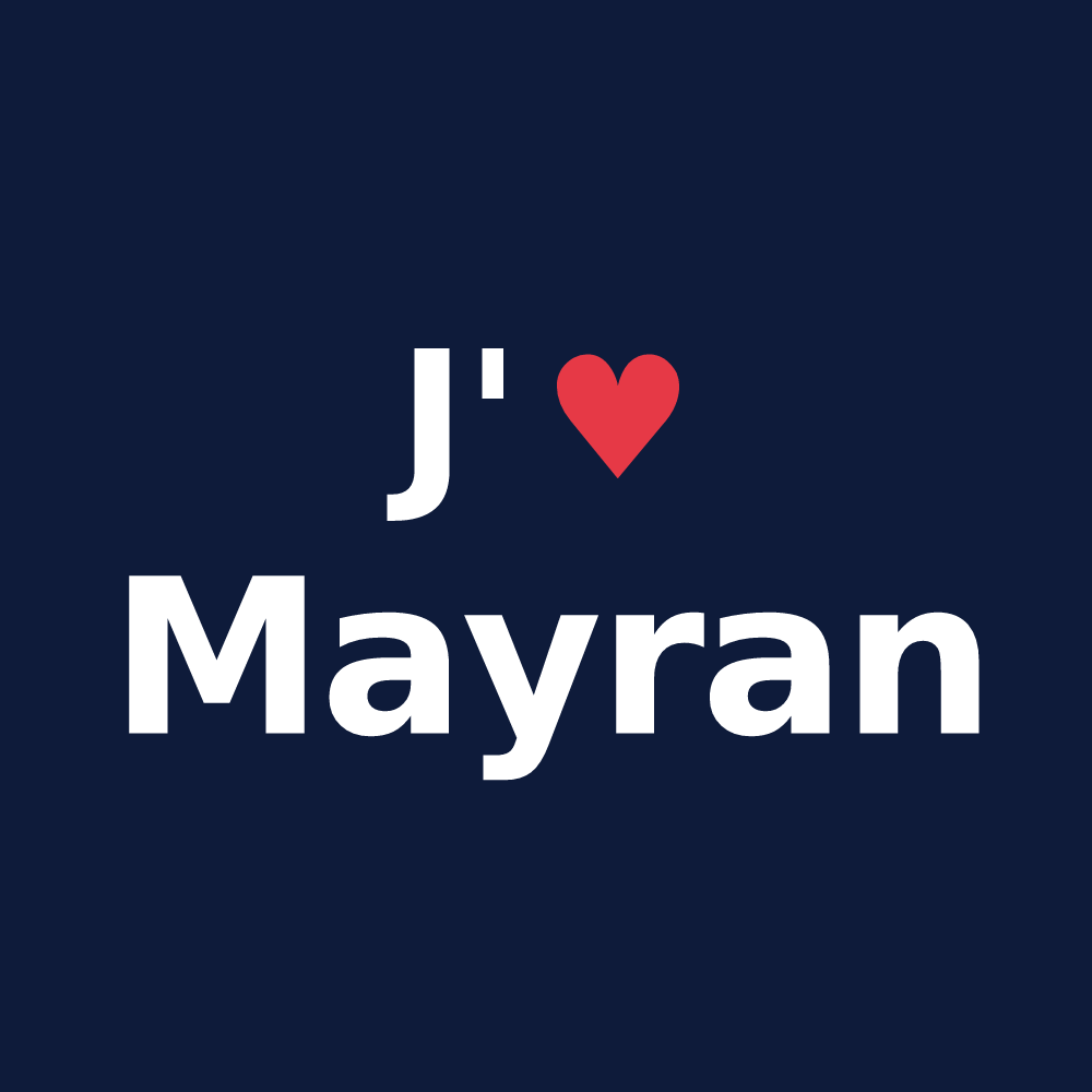 T-shirt personnalisé Mayran — design J'aime Mayran