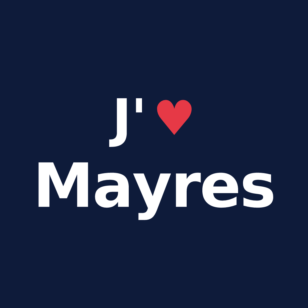T-shirt personnalisé Mayres — design J'aime Mayres