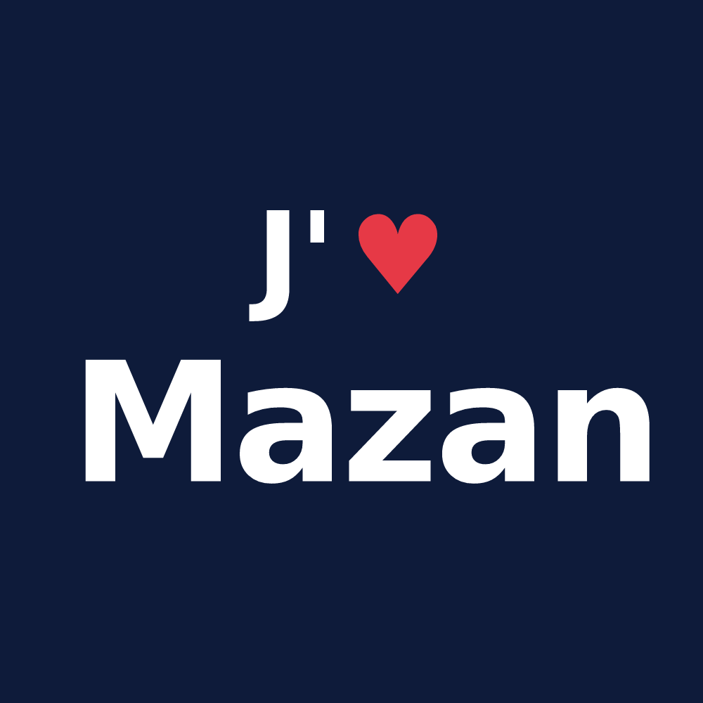 T-shirt personnalisé Mazan — design J'aime Mazan