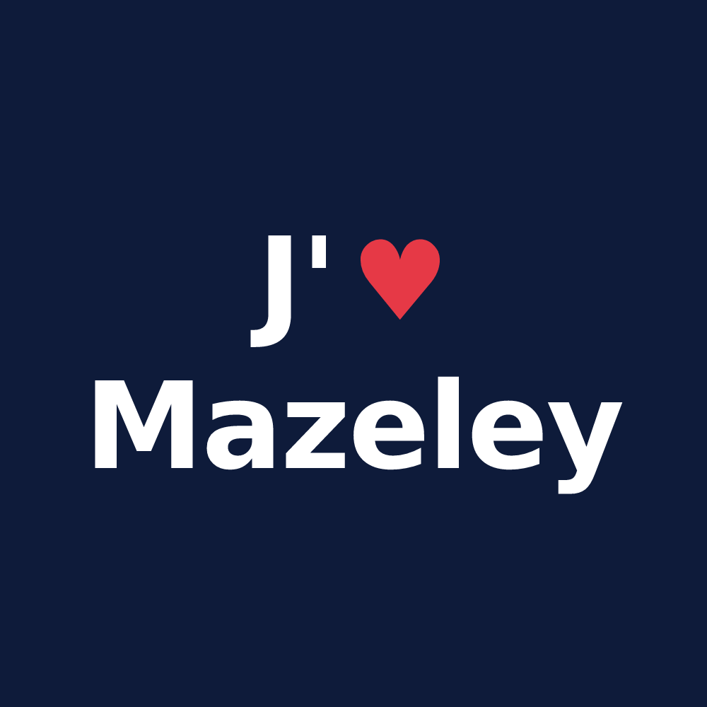 T-shirt personnalisé Mazeley — design J'aime Mazeley