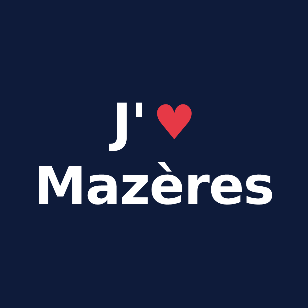 T-shirt personnalisé Mazères — design J'aime Mazères