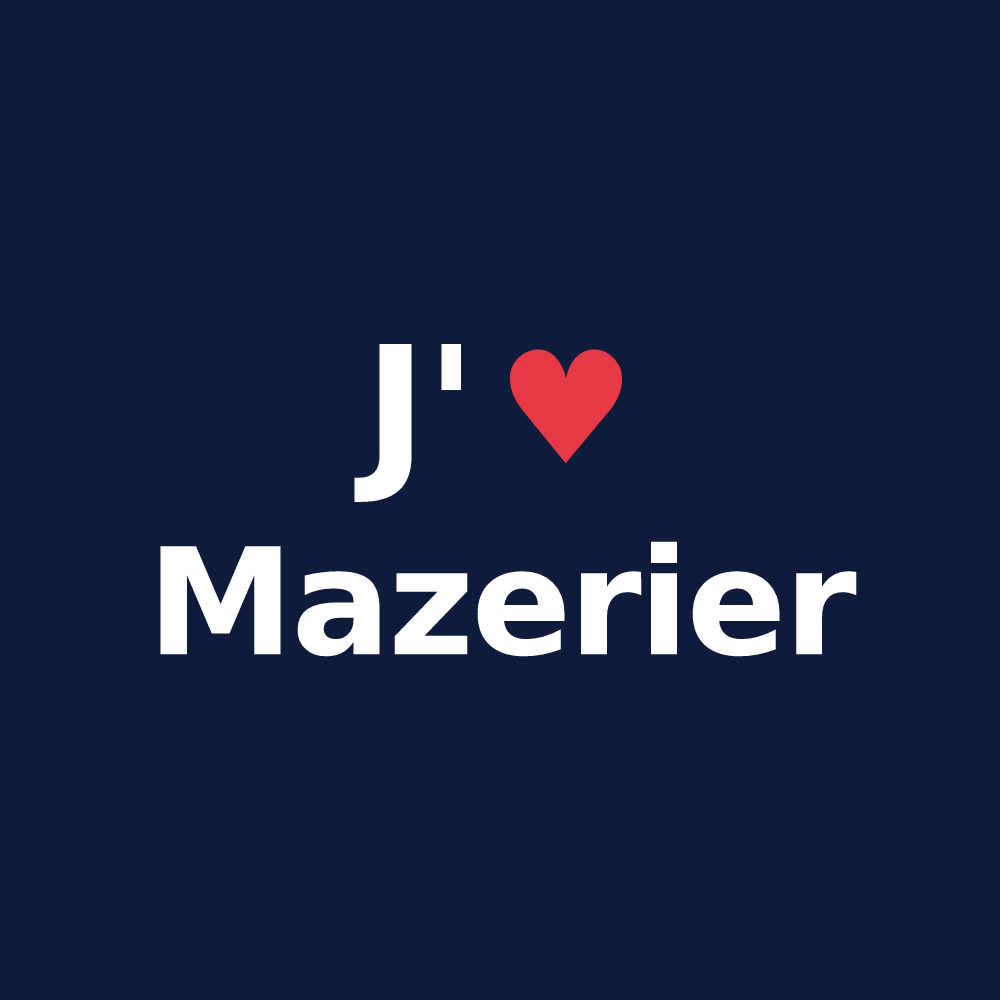 T-shirt personnalisé Mazerier — design J'aime Mazerier