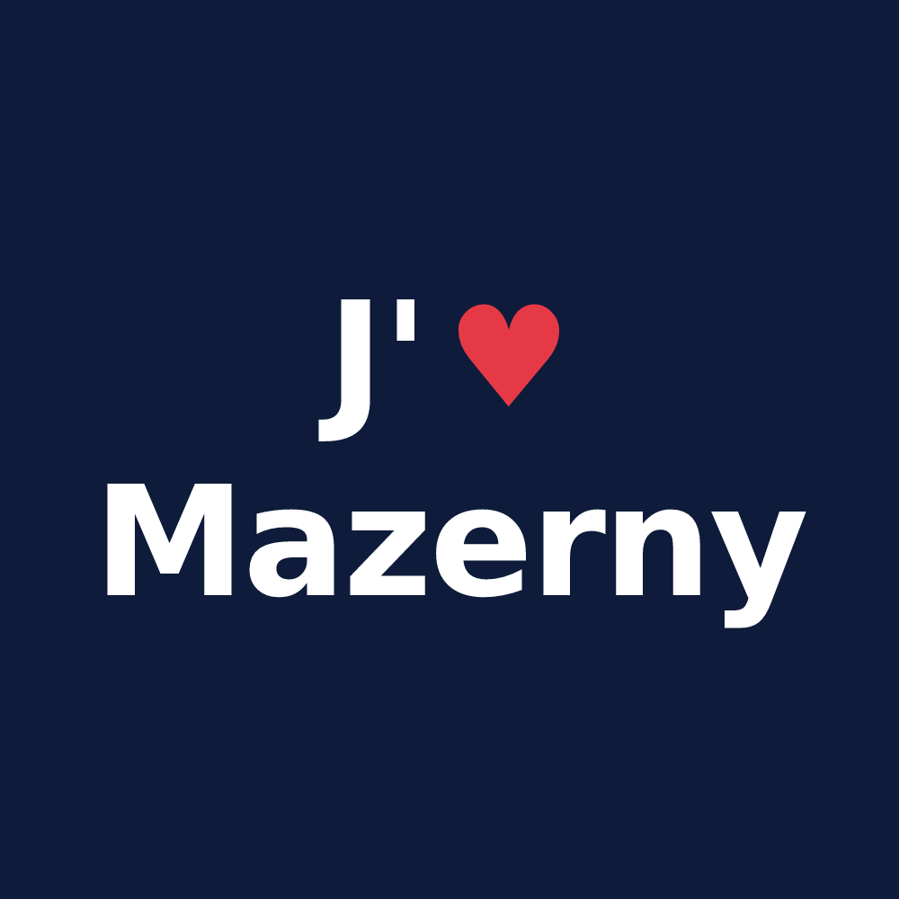 T-shirt personnalisé Mazerny — design J'aime Mazerny