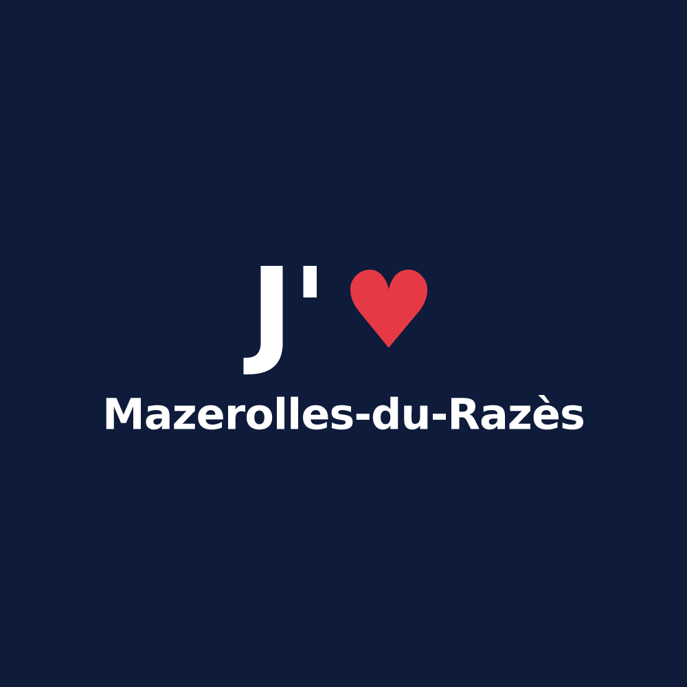 T-shirt personnalisé Mazerolles-du-Razès — design J'aime Mazerolles-du-Razès