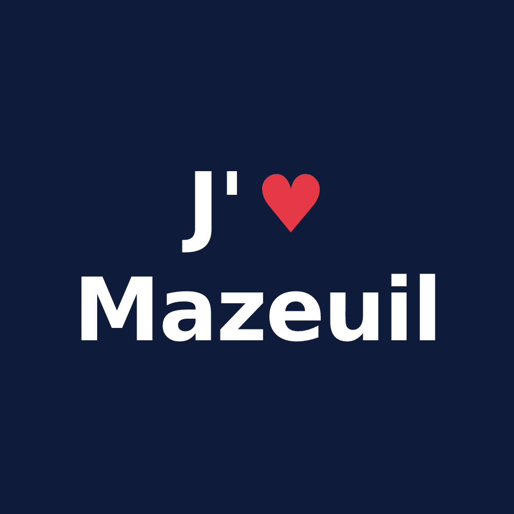 T-shirt personnalisé Mazeuil — design J'aime Mazeuil
