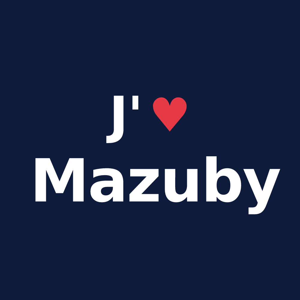 T-shirt personnalisé Mazuby — design J'aime Mazuby