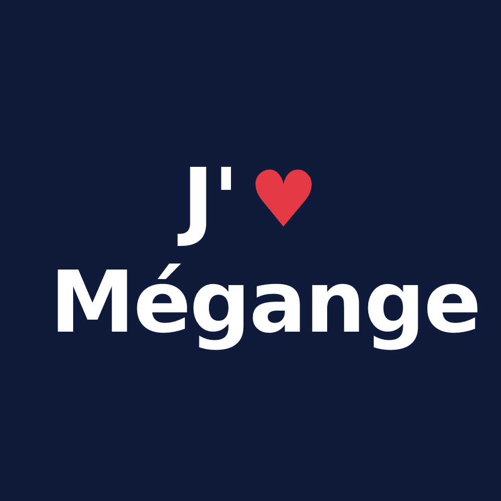 T-shirt personnalisé Mégange — design J'aime Mégange
