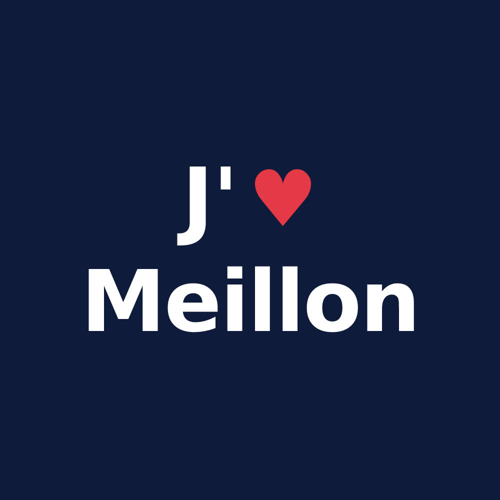 T-shirt personnalisé Meillon — design J'aime Meillon