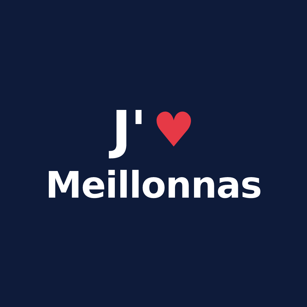 T-shirt personnalisé Meillonnas — design J'aime Meillonnas