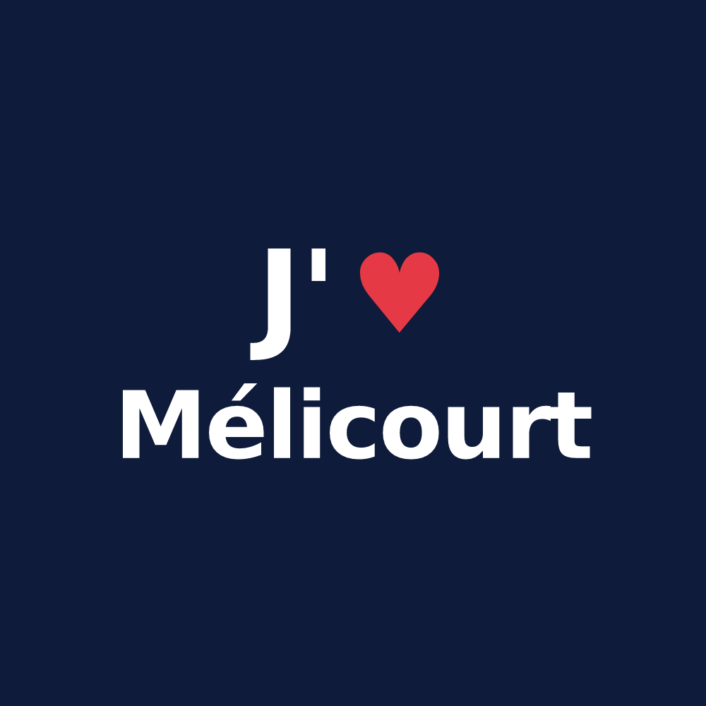 T-shirt personnalisé Mélicourt — design « J'aime Mélicourt » imprimé sur le t-shirt