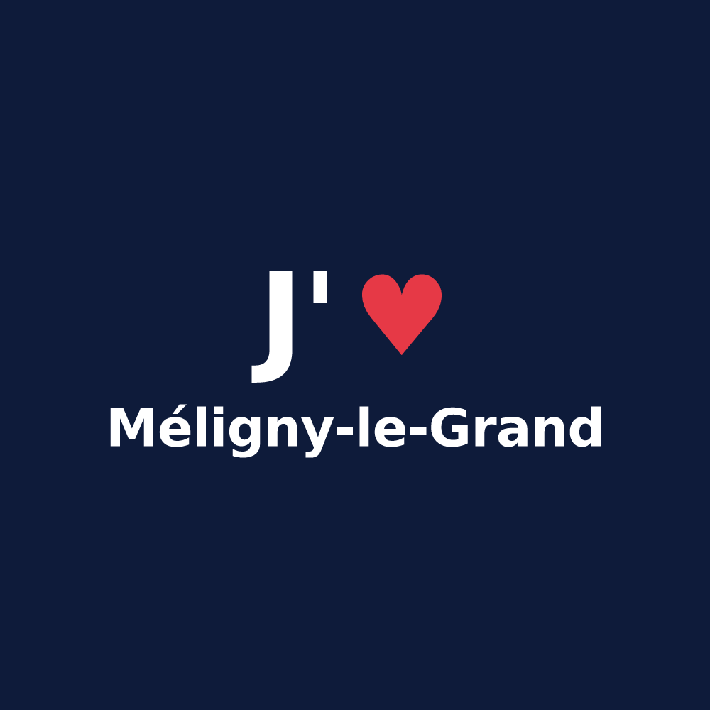 T-shirt personnalisé Méligny-le-Grand — design J'aime Méligny-le-Grand