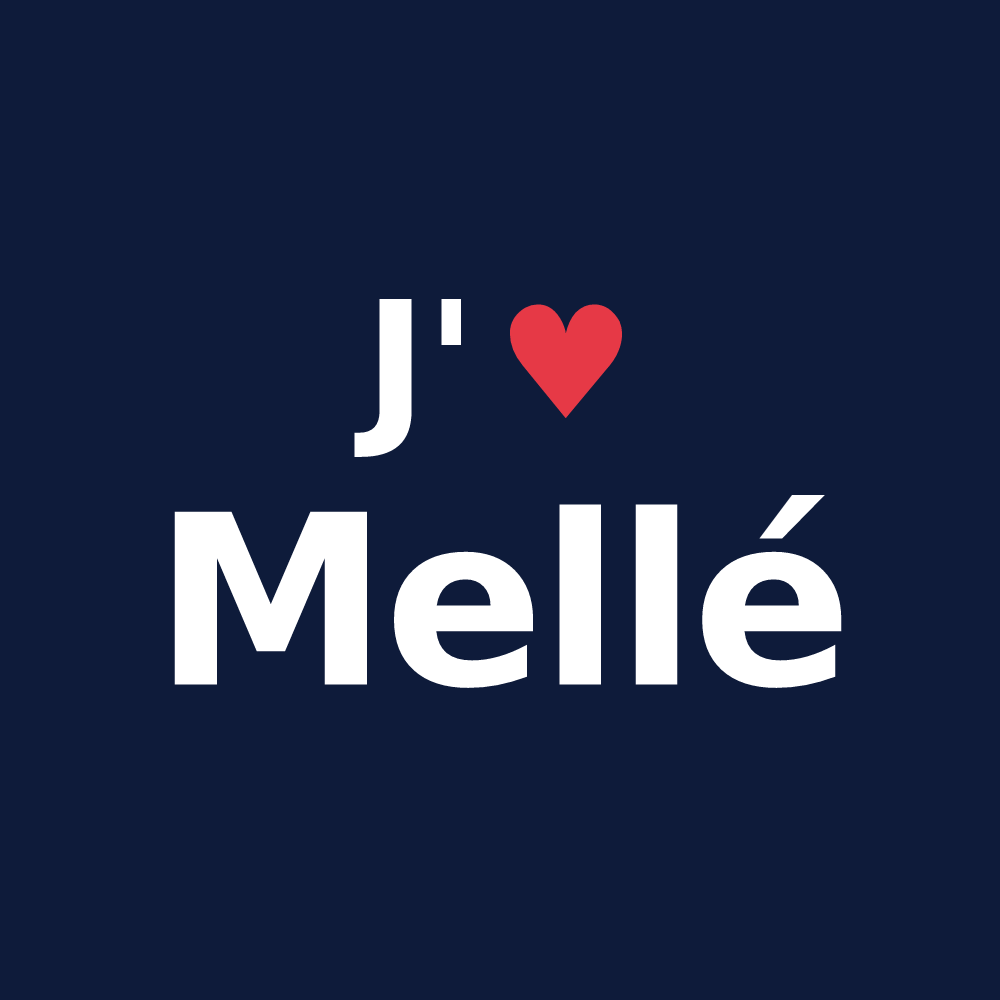 T-shirt personnalisé Mellé — design J'aime Mellé
