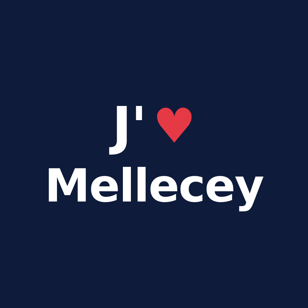 T-shirt personnalisé Mellecey — design « J'aime Mellecey » imprimé sur le t-shirt