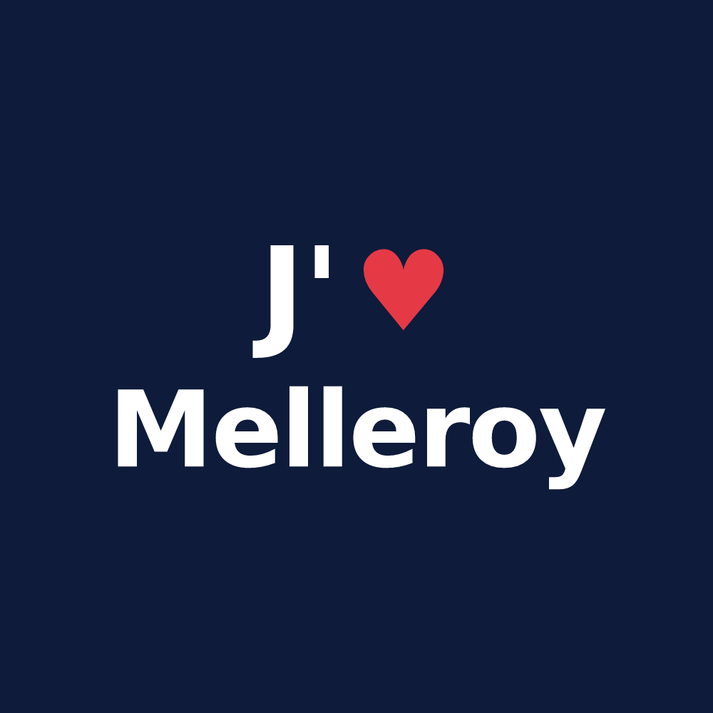 T-shirt personnalisé Melleroy — design J'aime Melleroy