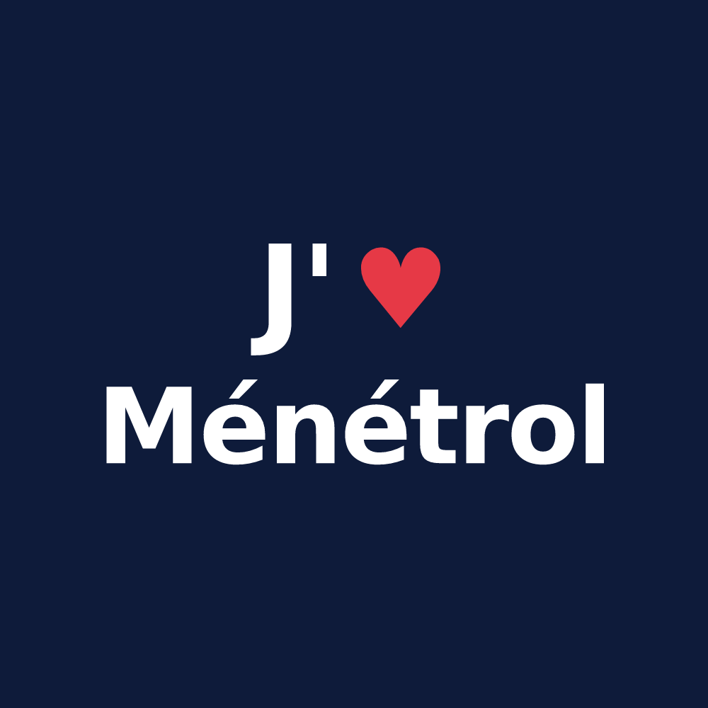 T-shirt personnalisé Ménétrol — design J'aime Ménétrol