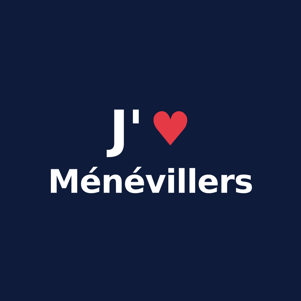 T-shirt personnalisé Ménévillers — design J'aime Ménévillers