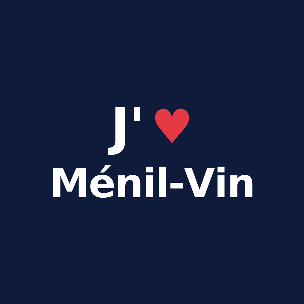 T-shirt personnalisé Ménil-Vin — design J'aime Ménil-Vin